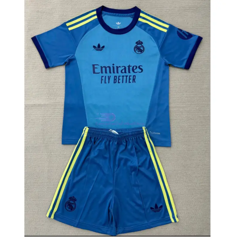 Camiseta de Portero Real Madrid 2026/2027 1ª Equipación Azul Niño Kit con Parche HP