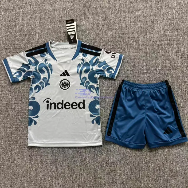 Camiseta Eintracht Fráncfort 2026/2027 3ª Equipación Gris/Azul Niño Kit