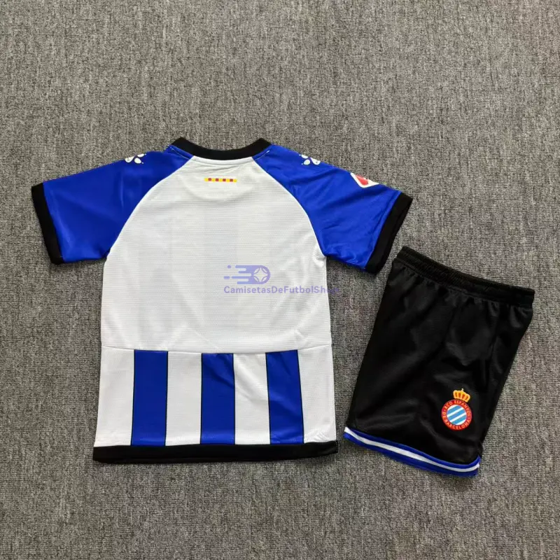 Camiseta Espanyol 2026/2027 1ª Equipación Azul/Blanco Niño Kit con Parche La Liga
