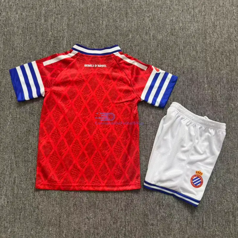 Camiseta Espanyol 2026/2027 2ª Equipación Rojo Niño Kit con Parche La Liga