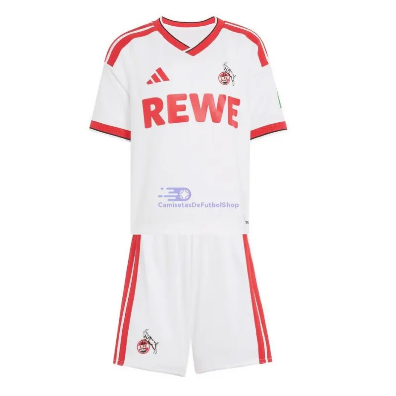 Camiseta FC Köln 2026/2027 1ª Equipación Blanco/Rojo Niño Kit