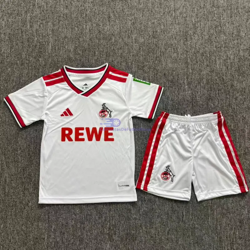 Camiseta FC Köln 2026/2027 1ª Equipación Blanco/Rojo Niño Kit