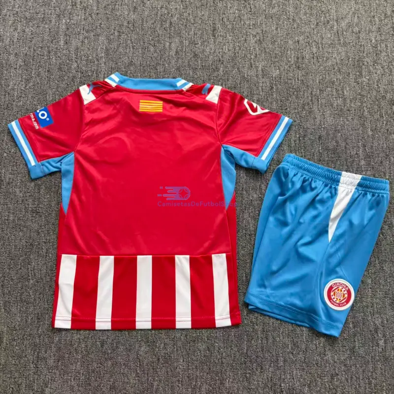 Camiseta Girona 2026/2027 1ª Equipación Rojo/Blanco Niño Kit con Parche La Liga