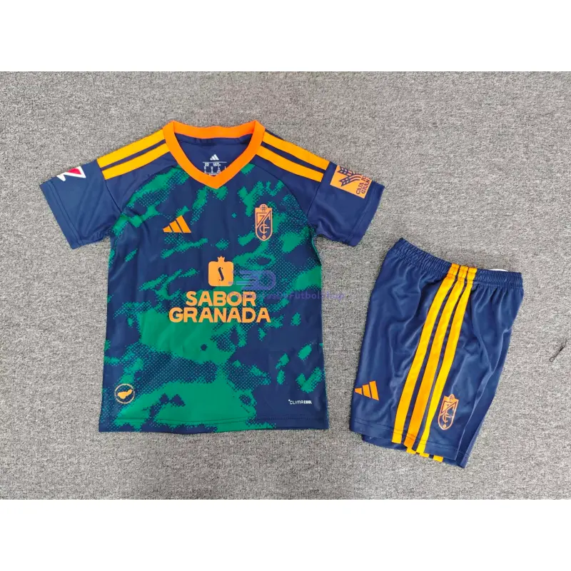 Camiseta Granada 2026/2027 2ª Equipación Azul/Verde Niño Kit con Parche La Liga