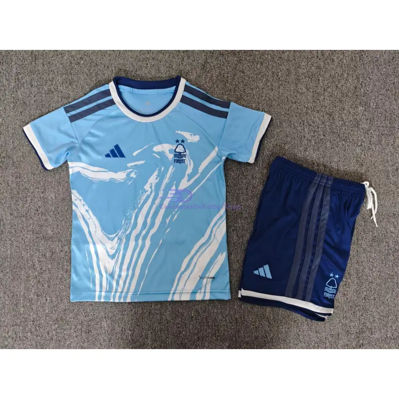 Camiseta Nottingham Forest 2026/2027 3ª Equipación Azul Claro Niño Kit