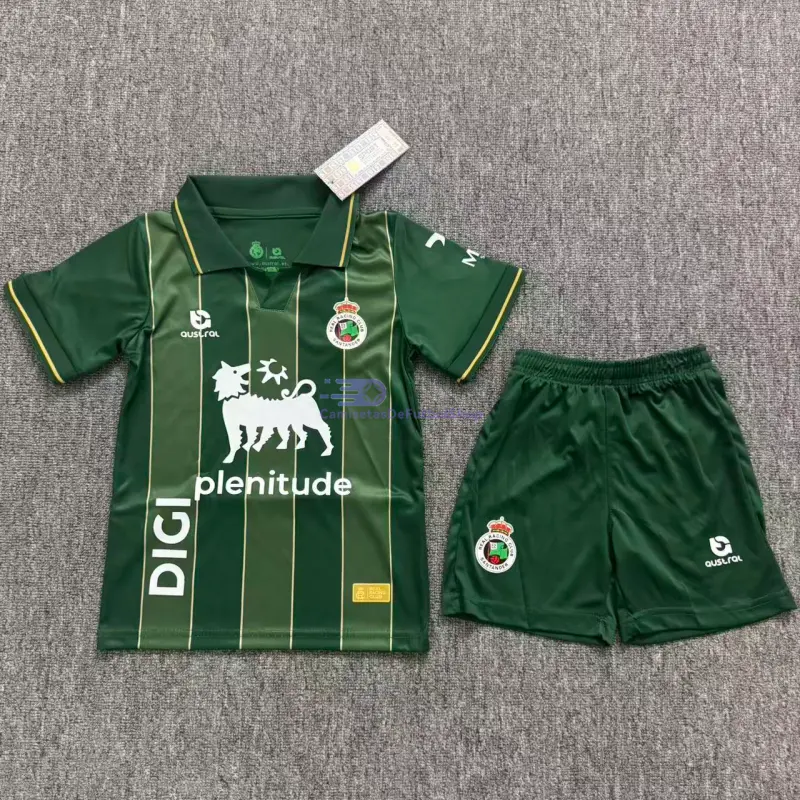 Camiseta Racing de Santander 2026/2027 2ª Equipación Verde Oscuro Niño Kit