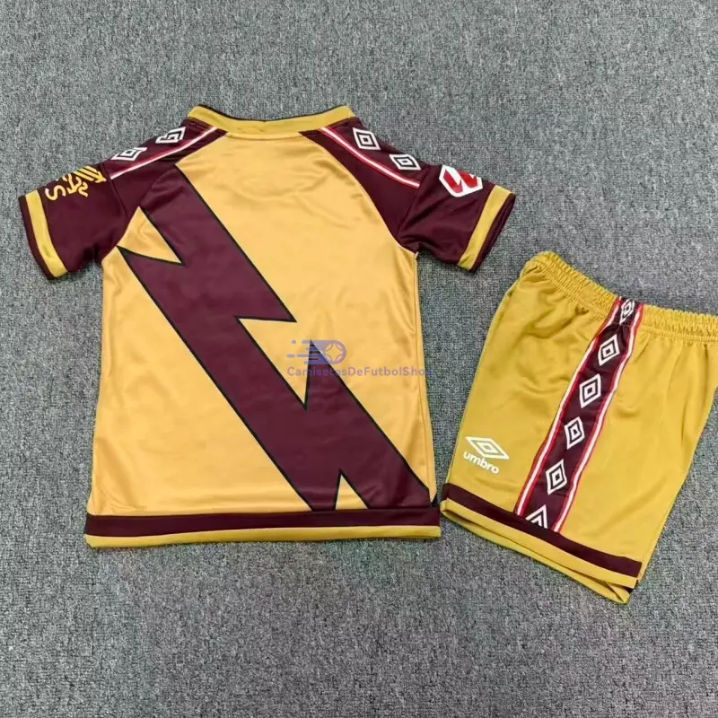 Camiseta Rayo Vallecano 2026/2027 3ª Equipación Oro Niño Kit con Parche La Liga