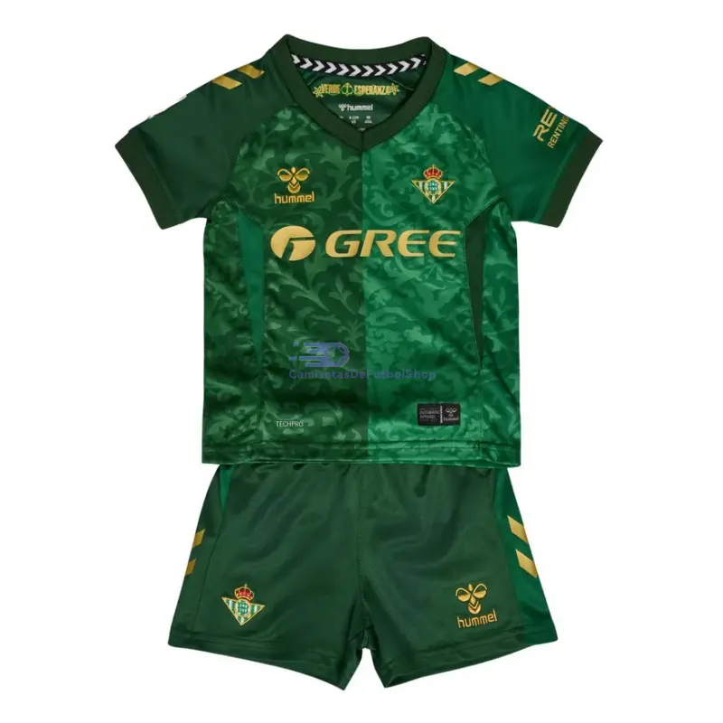 Camiseta Real Betis 2026/2027 2ª Equipación Verde Niño Kit con Publicidad de La Liga