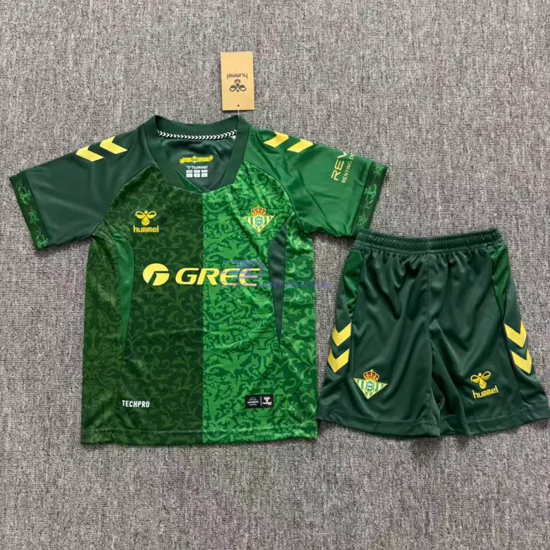 Camiseta Real Betis 2026/2027 2ª Equipación Verde Niño Kit con Publicidad de La Liga