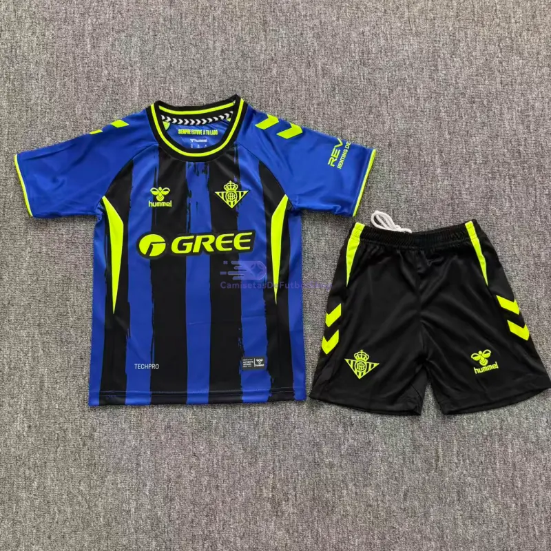 Camiseta Real Betis 2026/2027 3ª Equipación Azul/Negro Niño Kit