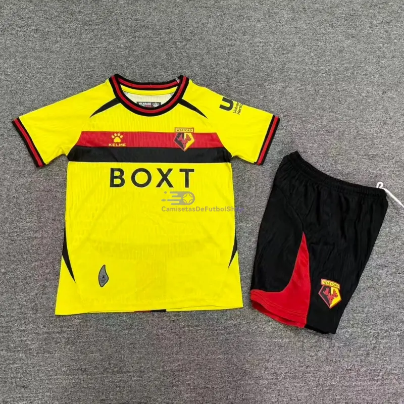 Camiseta Watford 2026/2027 1ª Equipación Amarillo Niño Kit