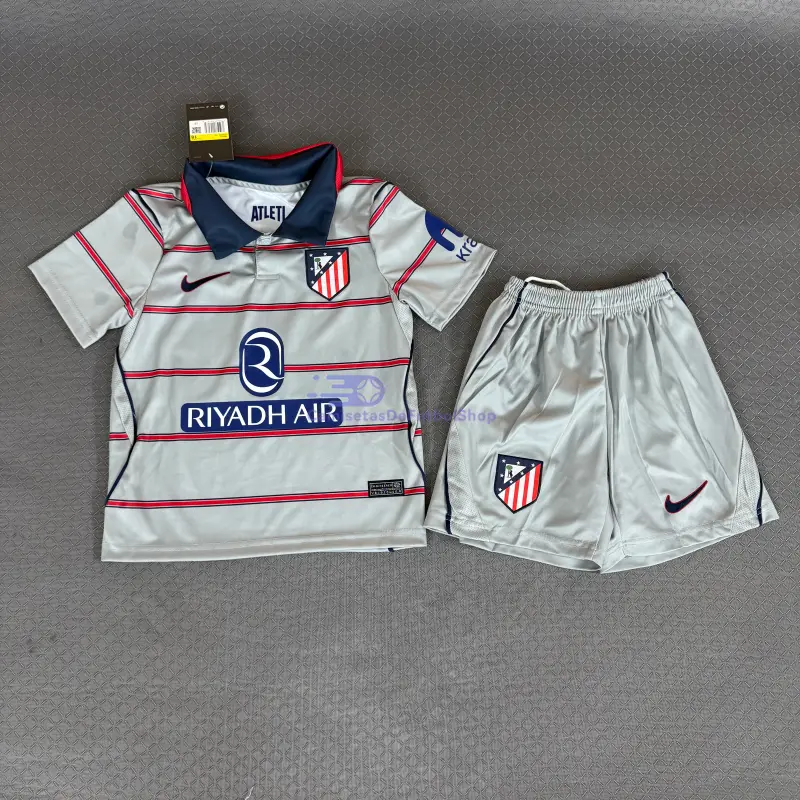Camiseta Atlético de Madrid 2026/2027 3ª Equipación Gris Niño Kit