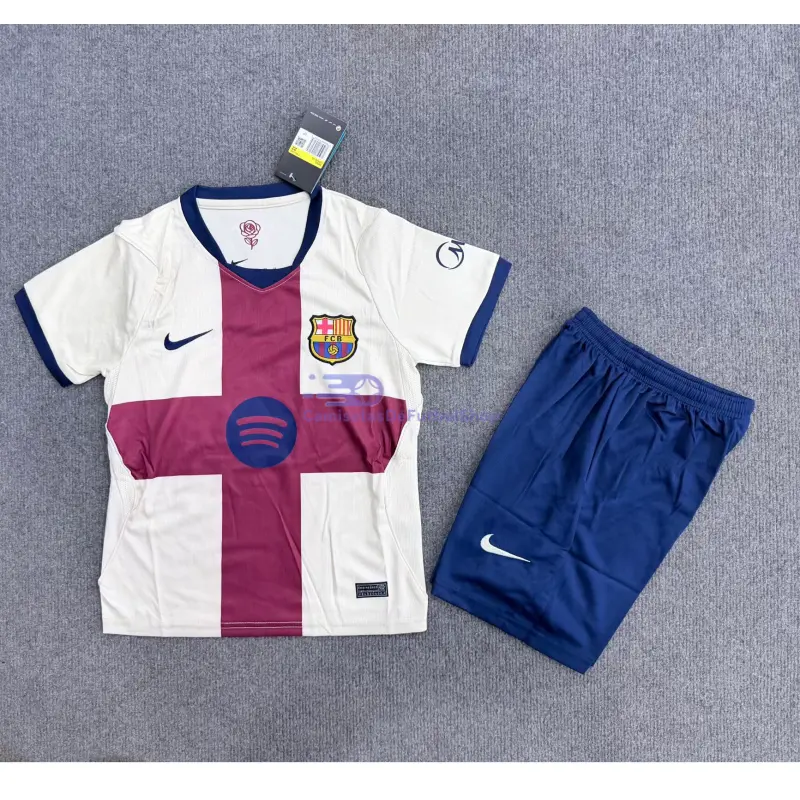 Camiseta Barcelona 2026/2027 4ª Equipación Beige Niño Kit