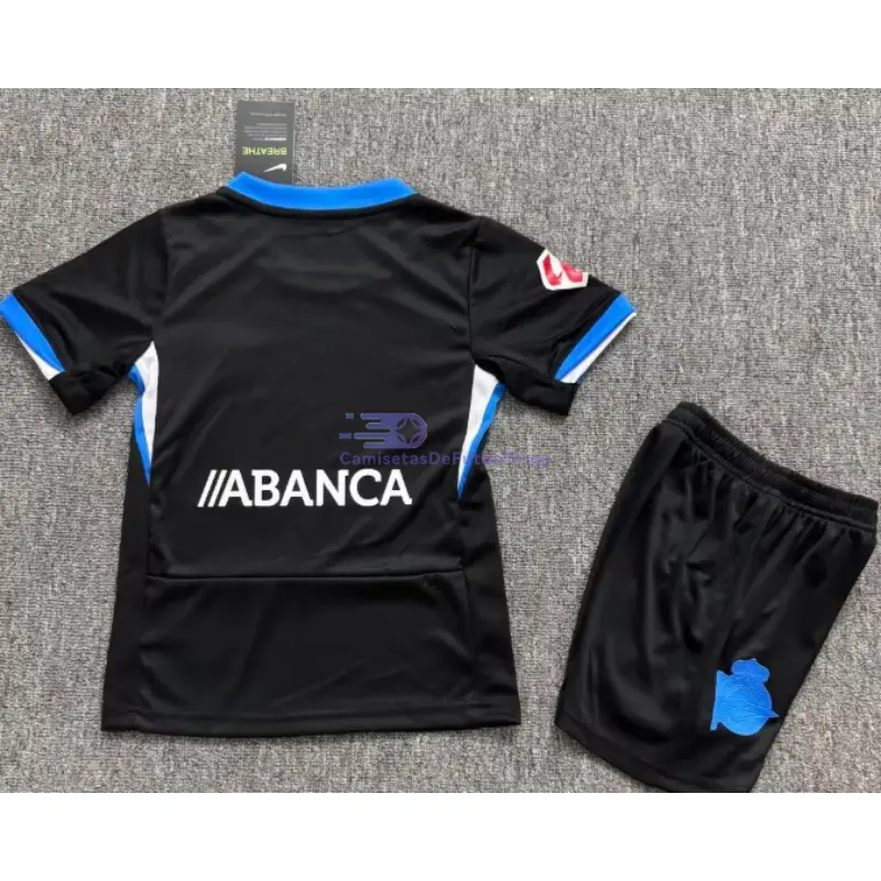 Camiseta Deportivo de La Coruña 2026/2027 2ª Equipación Azul/Blanco Niño Kit con Parche La Liga