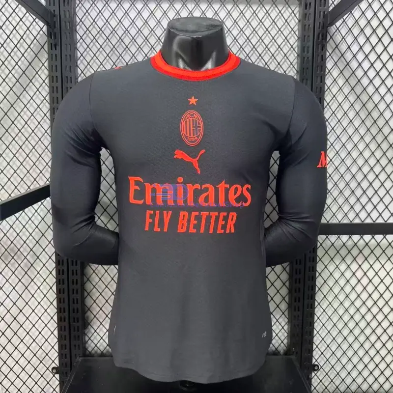 Camiseta AC Milan 2026/2027 3ª Equipación ML Negro (EDICIÓN JUGADOR)