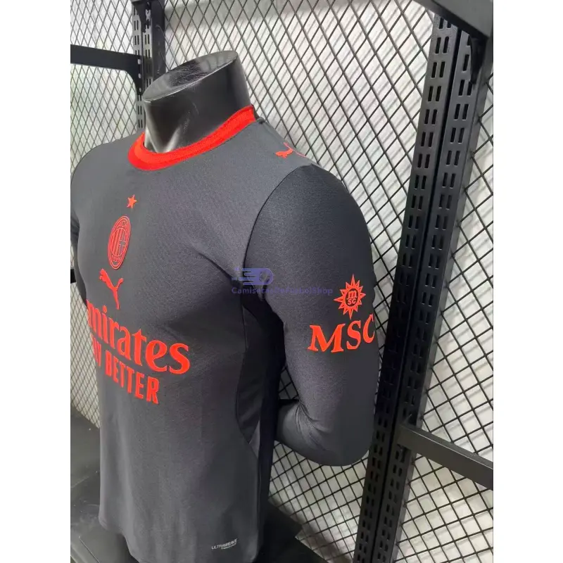 Camiseta AC Milan 2026/2027 3ª Equipación ML Negro (EDICIÓN JUGADOR)