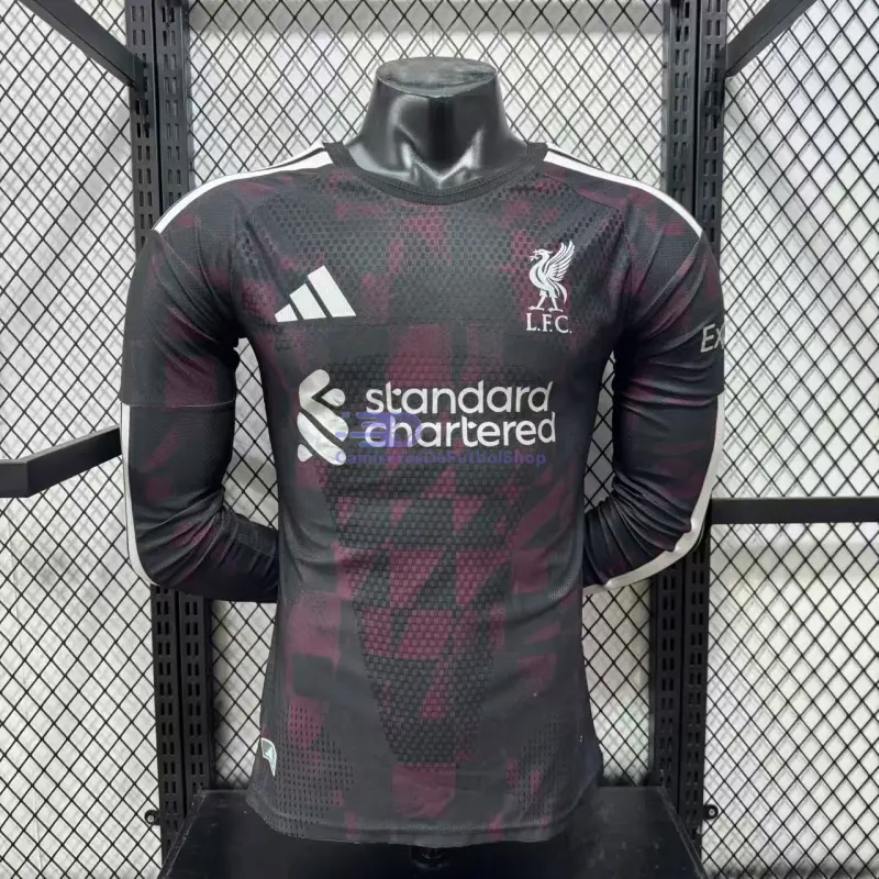 Camiseta Liverpool 2026/2027 3ª Equipación ML Negro/Rojo Oscuro (EDICIÓN JUGADOR)