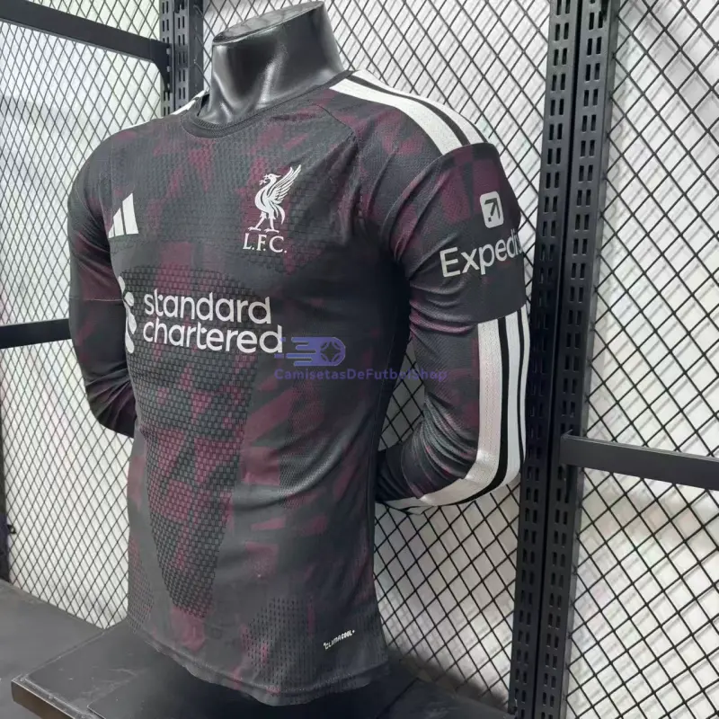 Camiseta Liverpool 2026/2027 3ª Equipación ML Negro/Rojo Oscuro (EDICIÓN JUGADOR)