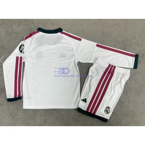 Camiseta Real Madrid 1ª Equipación 2026/2027 ML Blanco Niño Kit con Parche HP