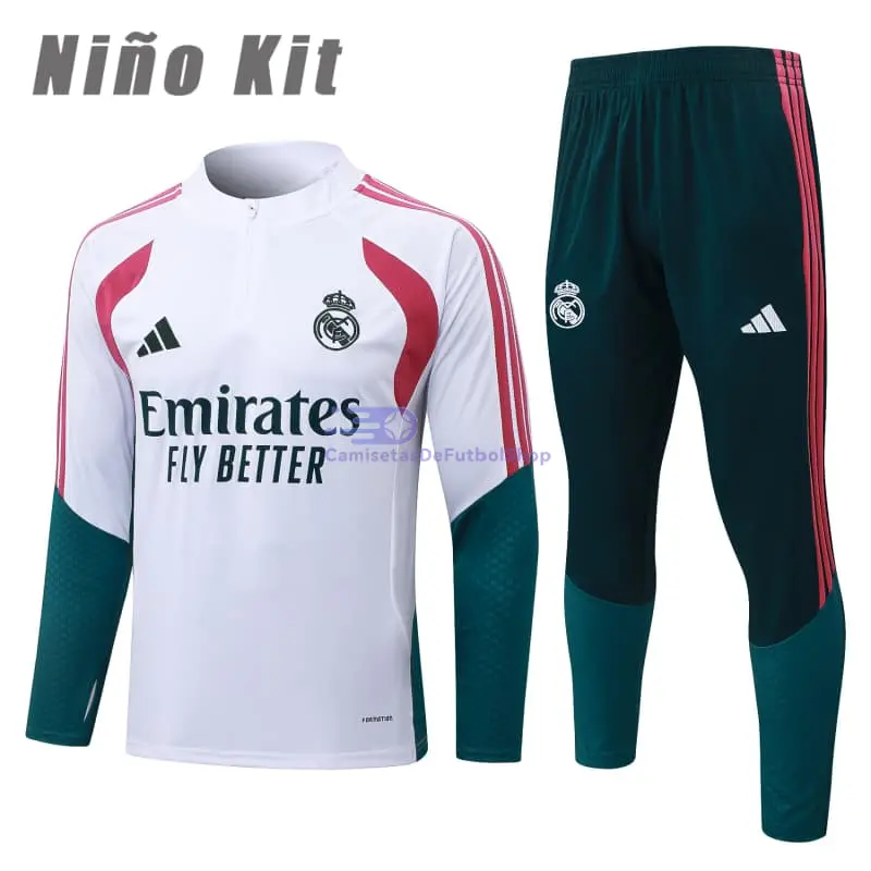 Sudadera De Entrenamiento Real Madrid 2026/2027 Niño Kit Blanco