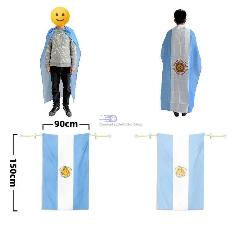 Capa bandera de poliéster del Mundial 2026 con cordón para fans