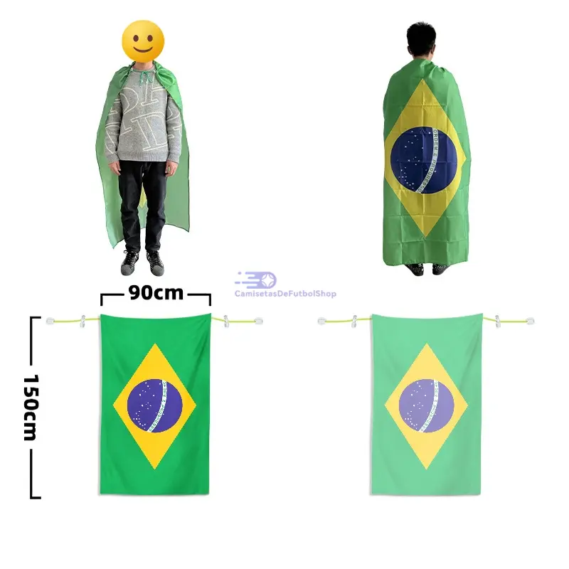 Capa bandera de poliéster del Mundial 2026 con cordón para fans