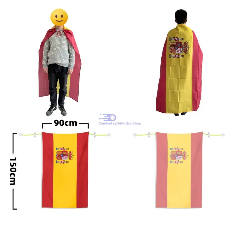 Capa bandera de poliéster del Mundial 2026 con cordón para fans