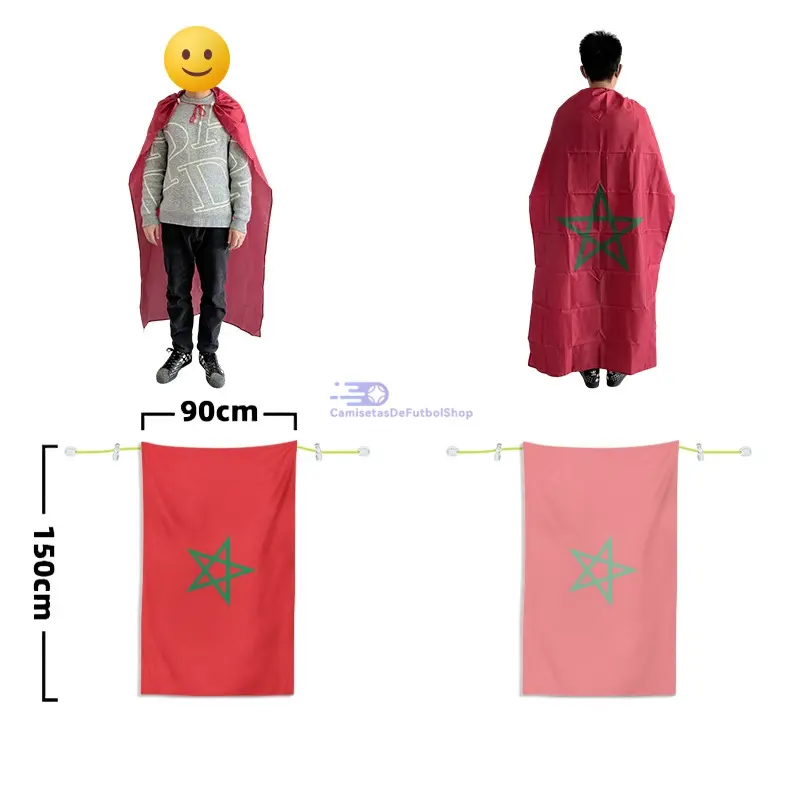 Capa bandera de poliéster del Mundial 2026 con cordón para fans