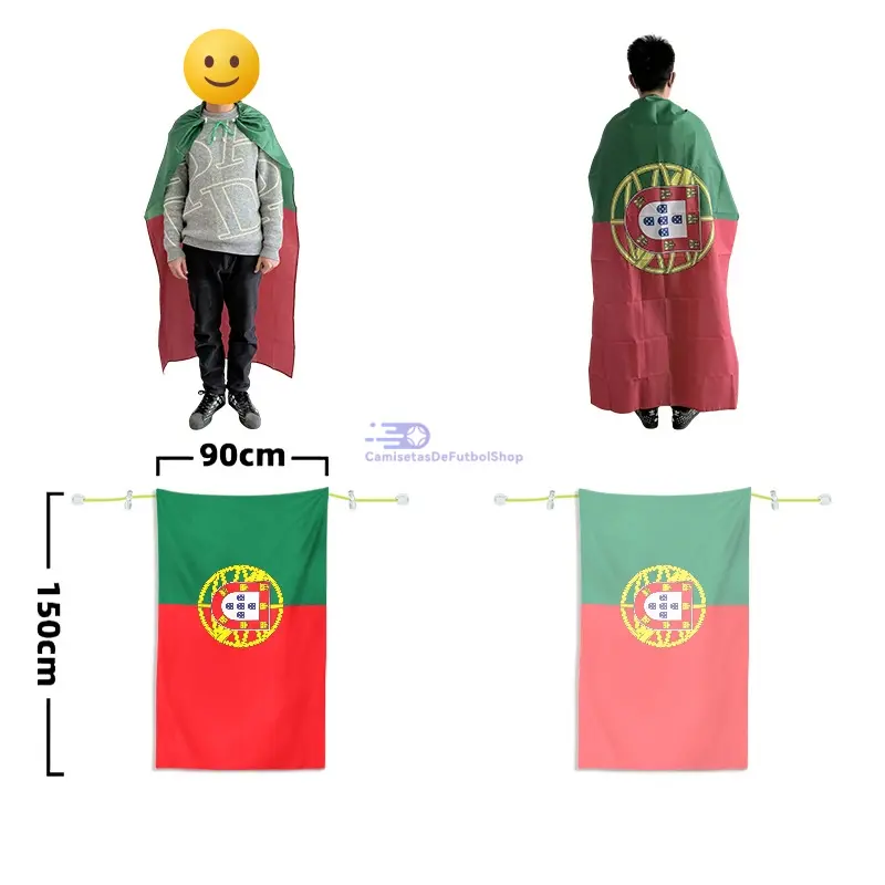 Capa bandera de poliéster del Mundial 2026 con cordón para fans