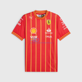 Camiseta Scuderia Ferrari F1 2024 Rojo/Amarillo Charles Leclerc #16