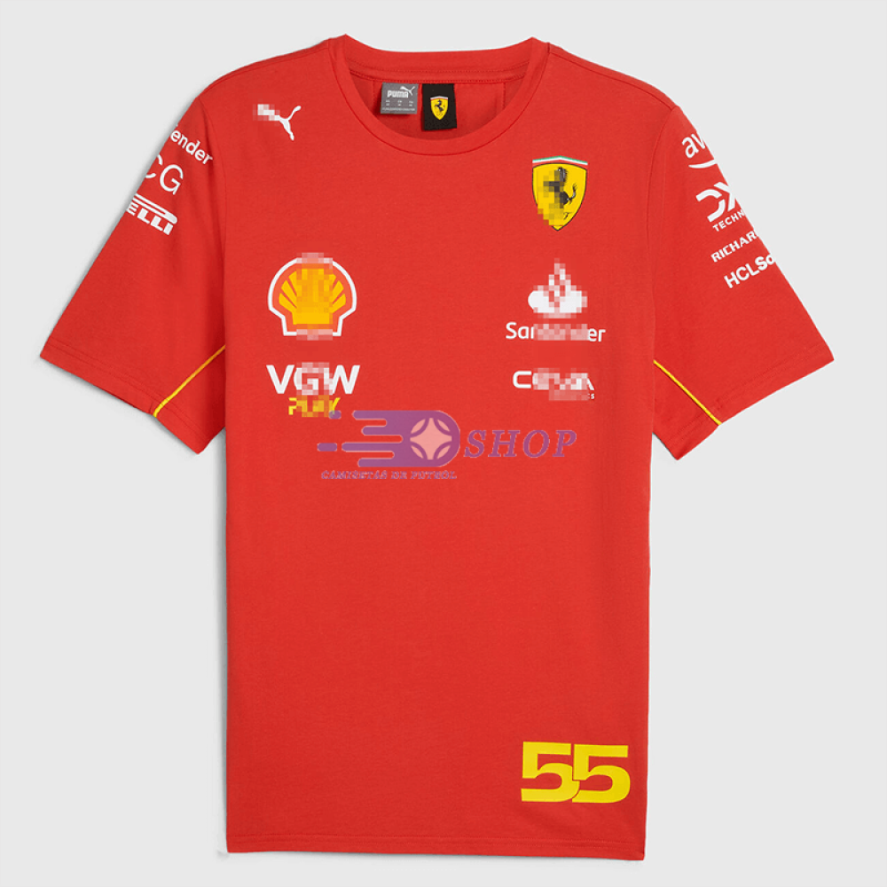 Camiseta Scuderia Ferrari F1 Carlos Sainz #55 Rojo 2024