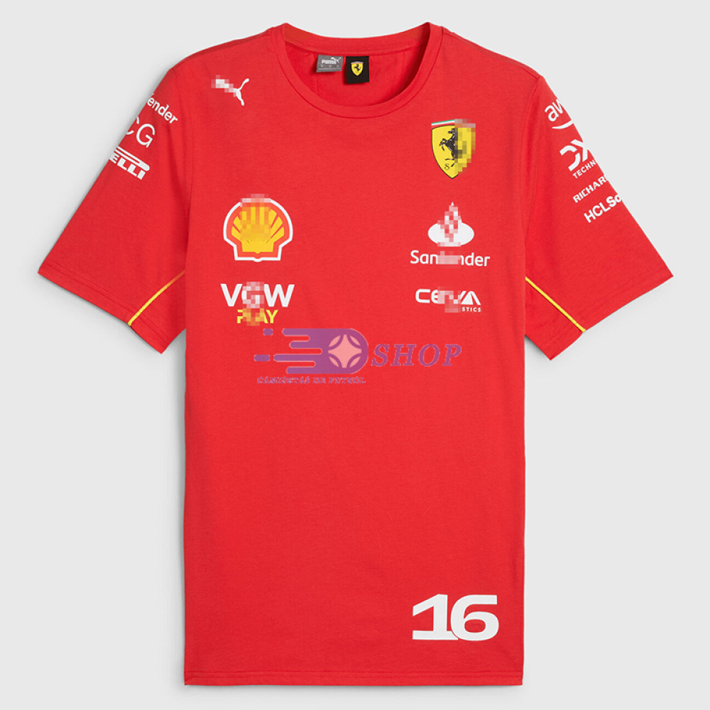 Camiseta Scuderia Ferrari F1 Charles Leclerc #16 Rojo 2024