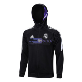 Chaqueta Con Capucha Real Madrid Negro 2023/2024